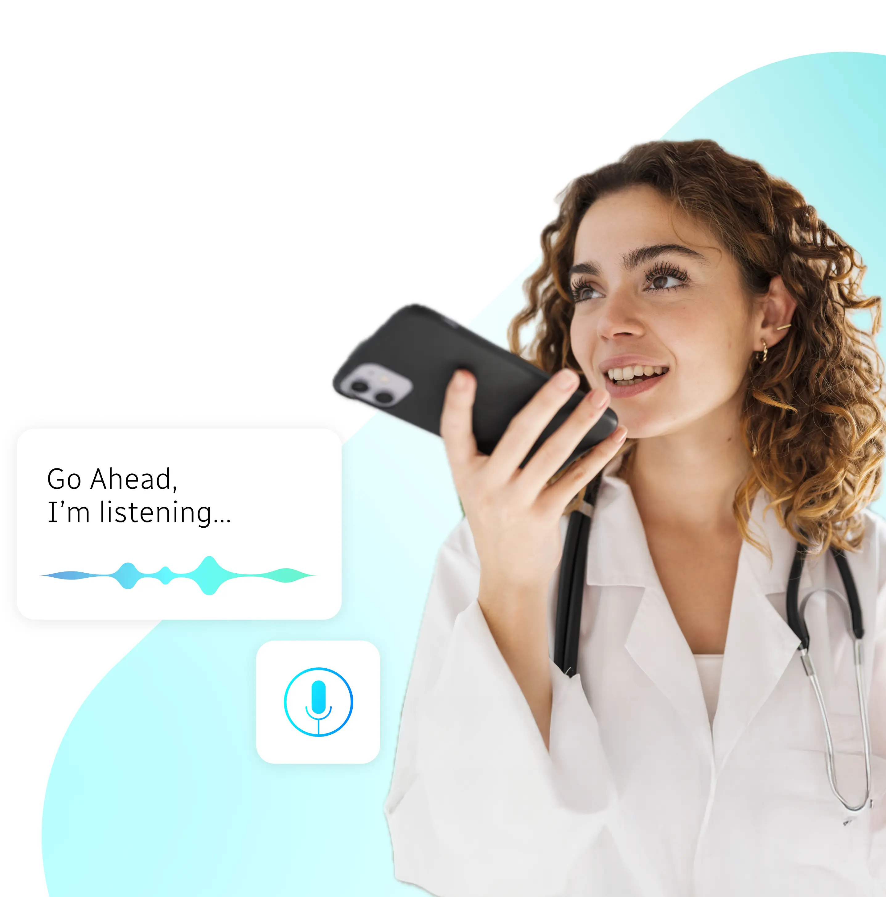 Clinician using voice controlled EHR