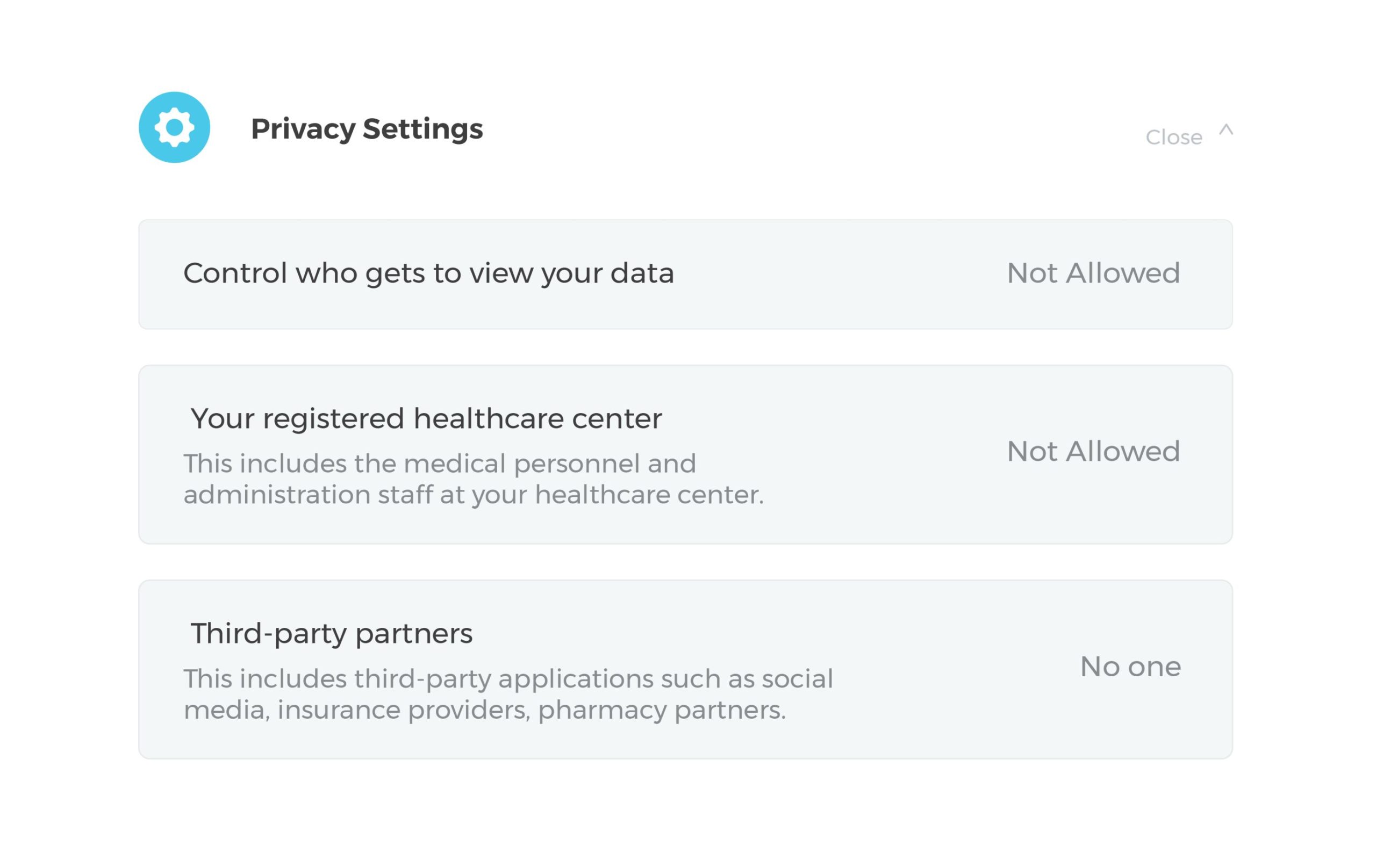 privacy settings healthcare user experience